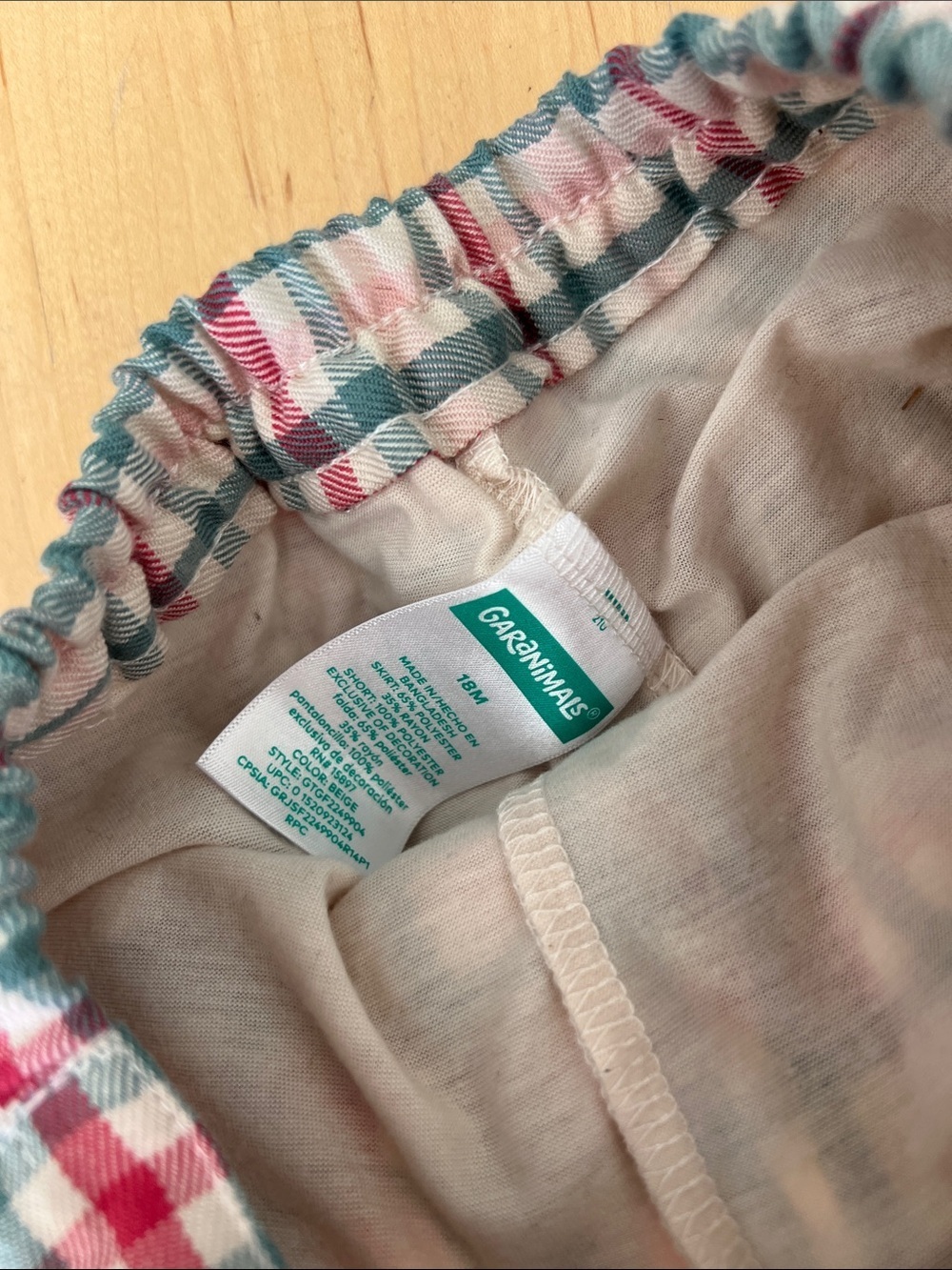 Garanimals Pink and Teal Plaid Infant Skirt - Picture 2 of 5